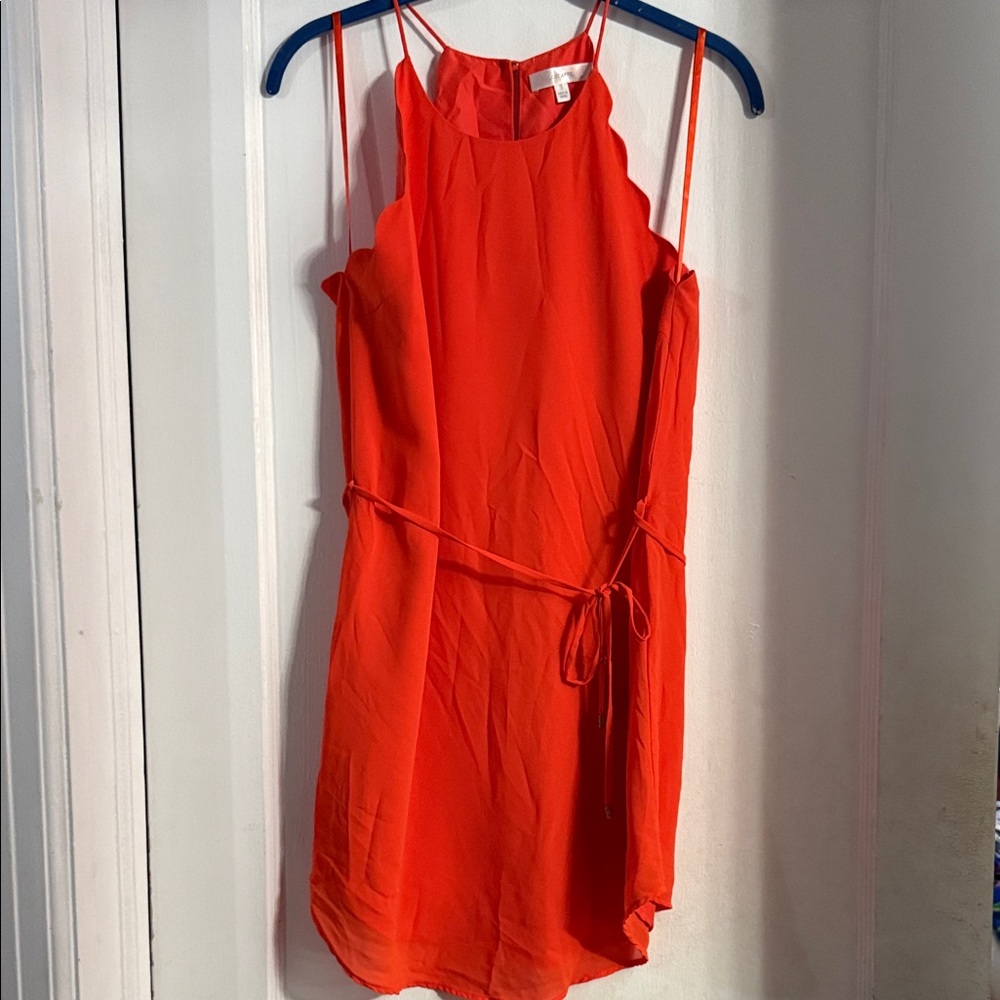 Chic Orange Halter Mini Dress